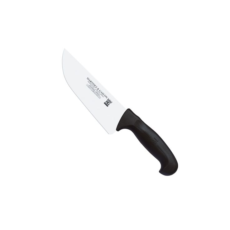 Breites Metzgermesser mit 18,5 cm Klinge und schwarzem Polypropyl...