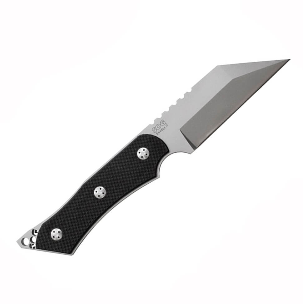 Cuchillo táctico SOG SWEDGE II BH-02 con mango de G10 negro y hoj...