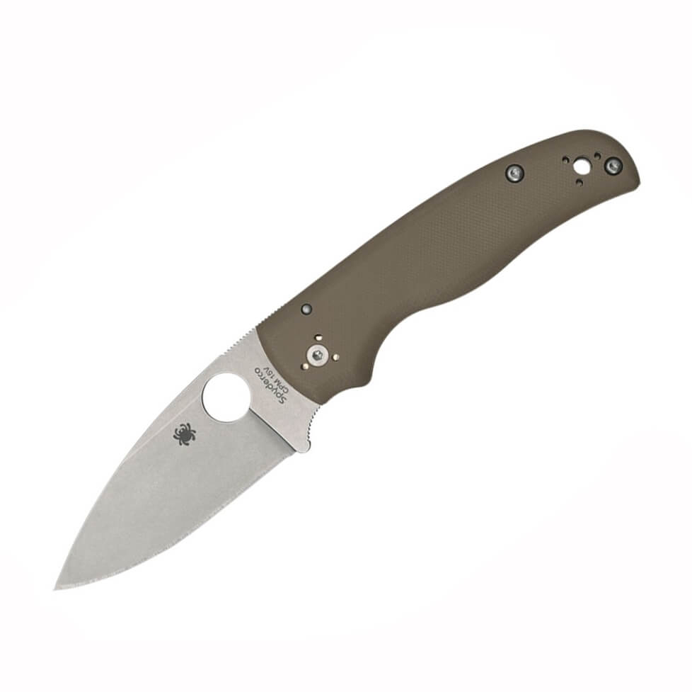 Navaja Spyderco Shaman G-10 Marrón y hoja de CPM15V con filo plan...