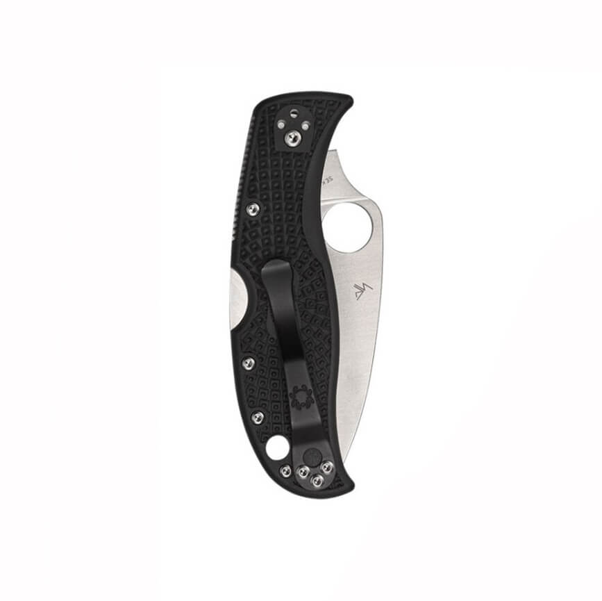 Navaja Spyderco Leafjump con mango de FRN negro y hoja dentada de VG-10 C262SBK