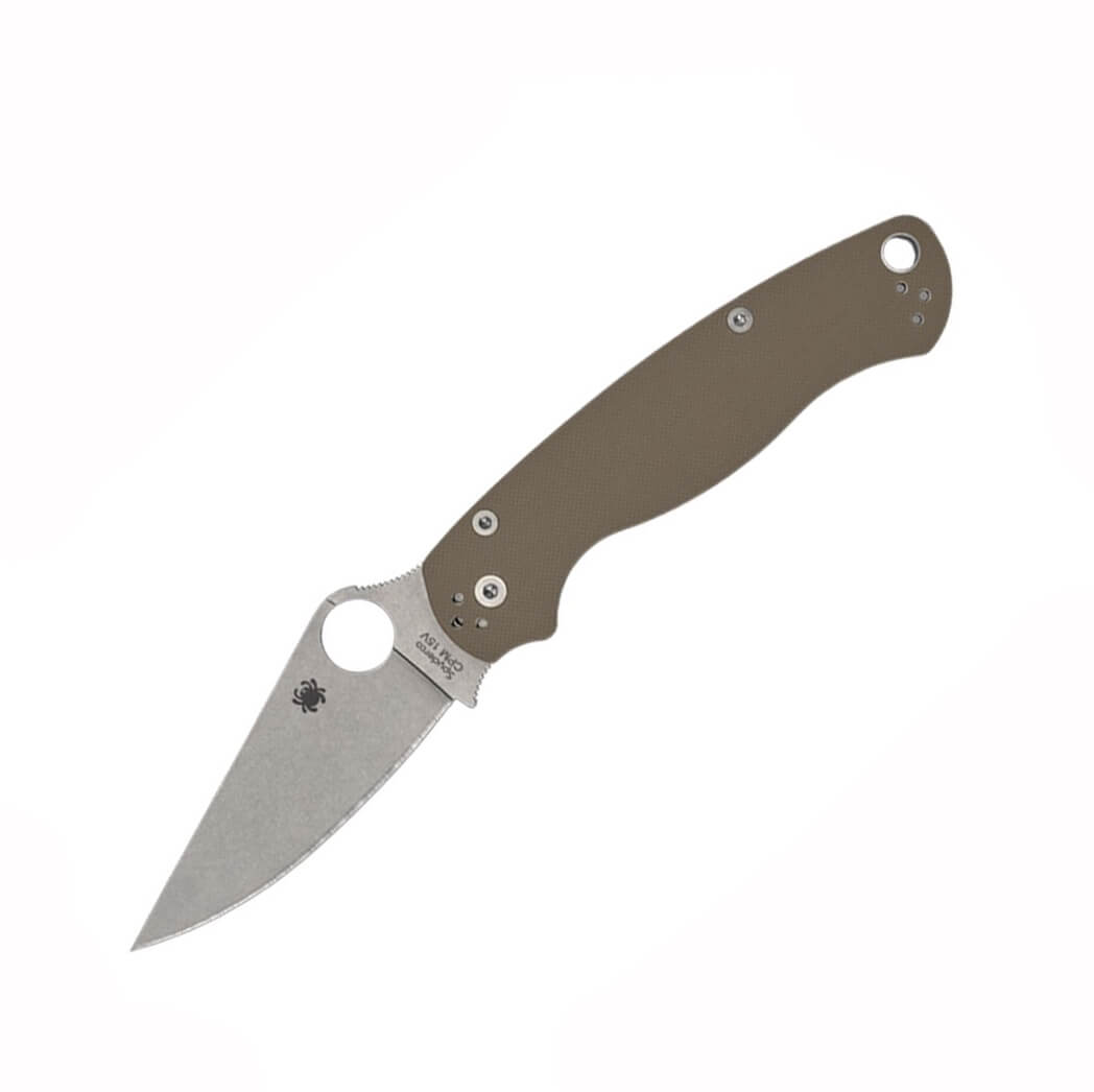 Navaja Spyderco Para Military 2 con mango de G-10 marrón y hoja P...