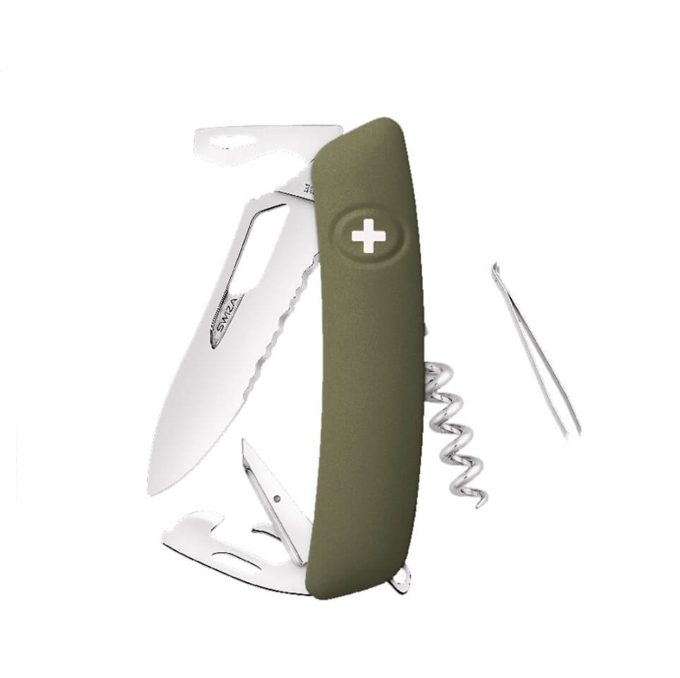 Navaja multiusos Swiza con 11 funciones y hoja dentada SH03 TR co...