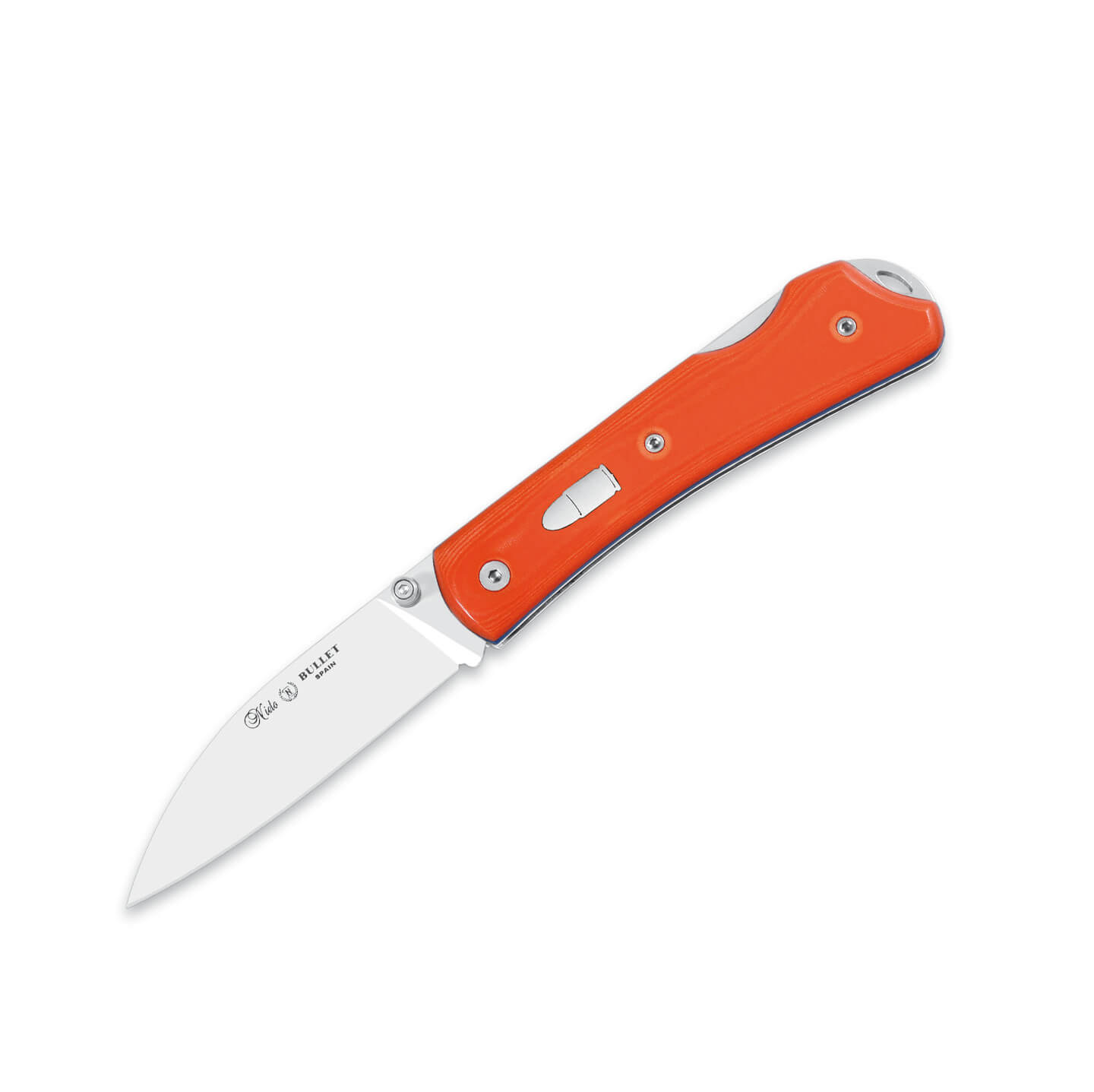 Couteau de poche Nieto Bullet avec manche en micarta orange fluo ...
