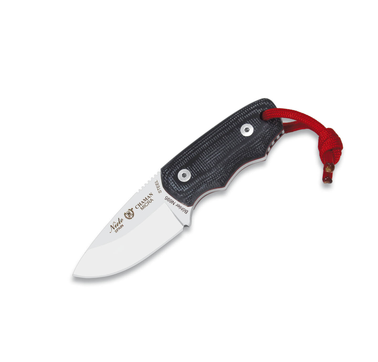 Cuchillo táctico Nieto Chamán micra con mango de micarta negra y ...