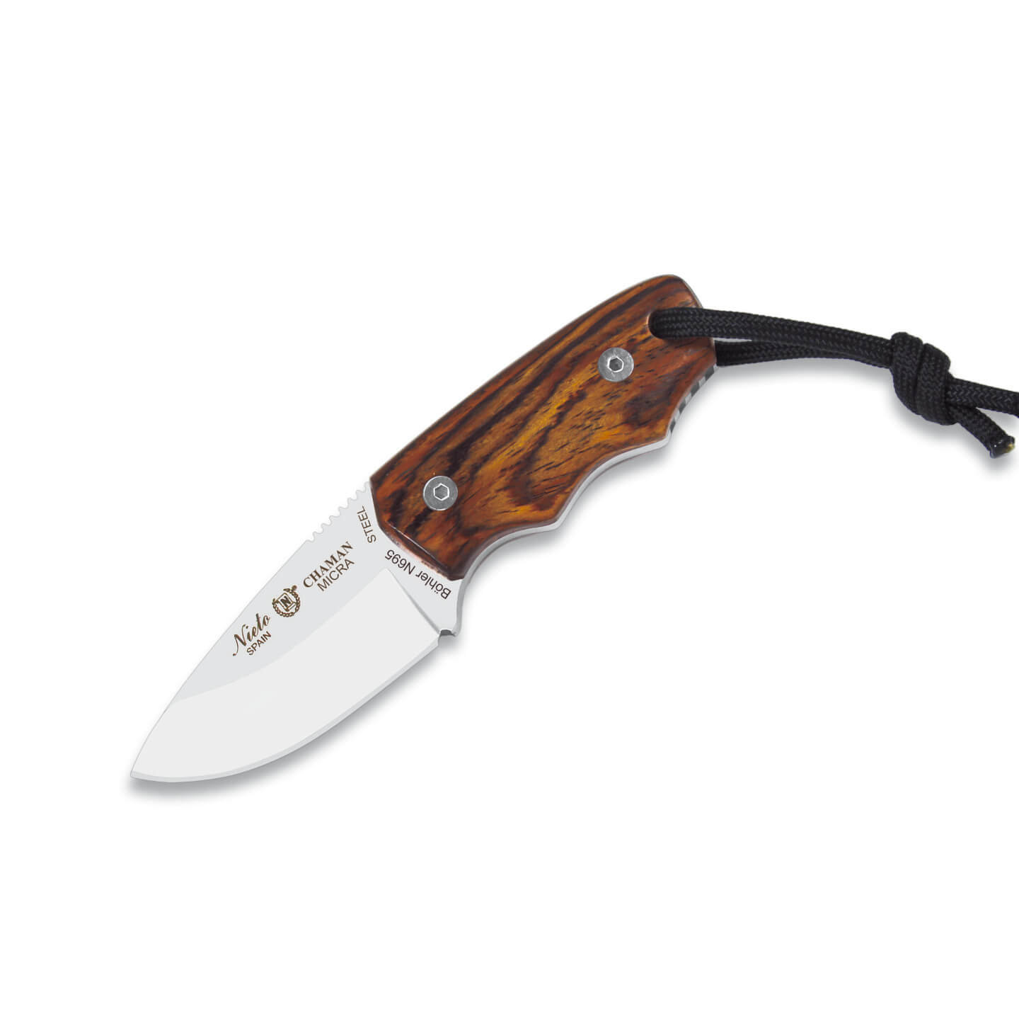 Cuchillo táctico Nieto Chamán micra con mango de madera de cocobo...