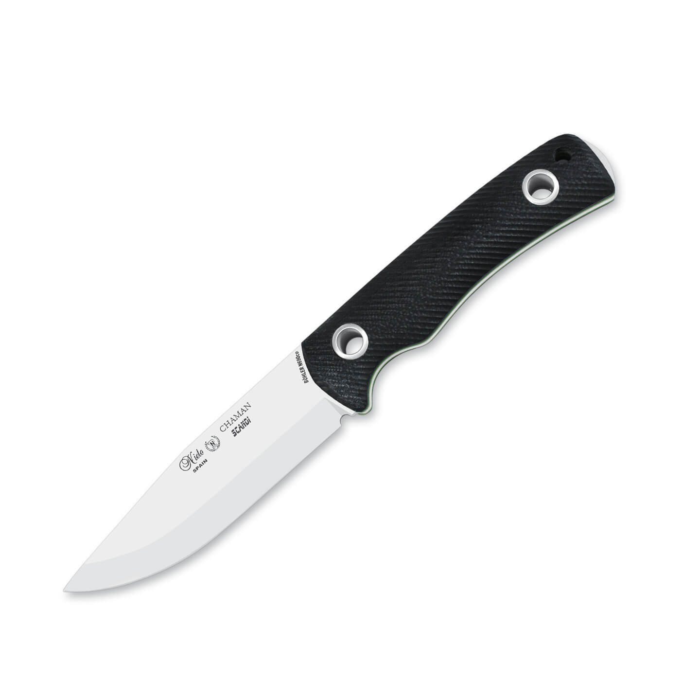 Cuchillo táctico Nieto Chamán Scandi con mango de G10 con hoja de...