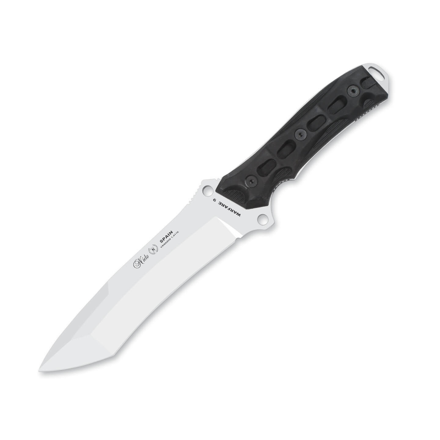 Cuchillo táctico Nieto Warfare 9 con mango de forprene negro y ho...