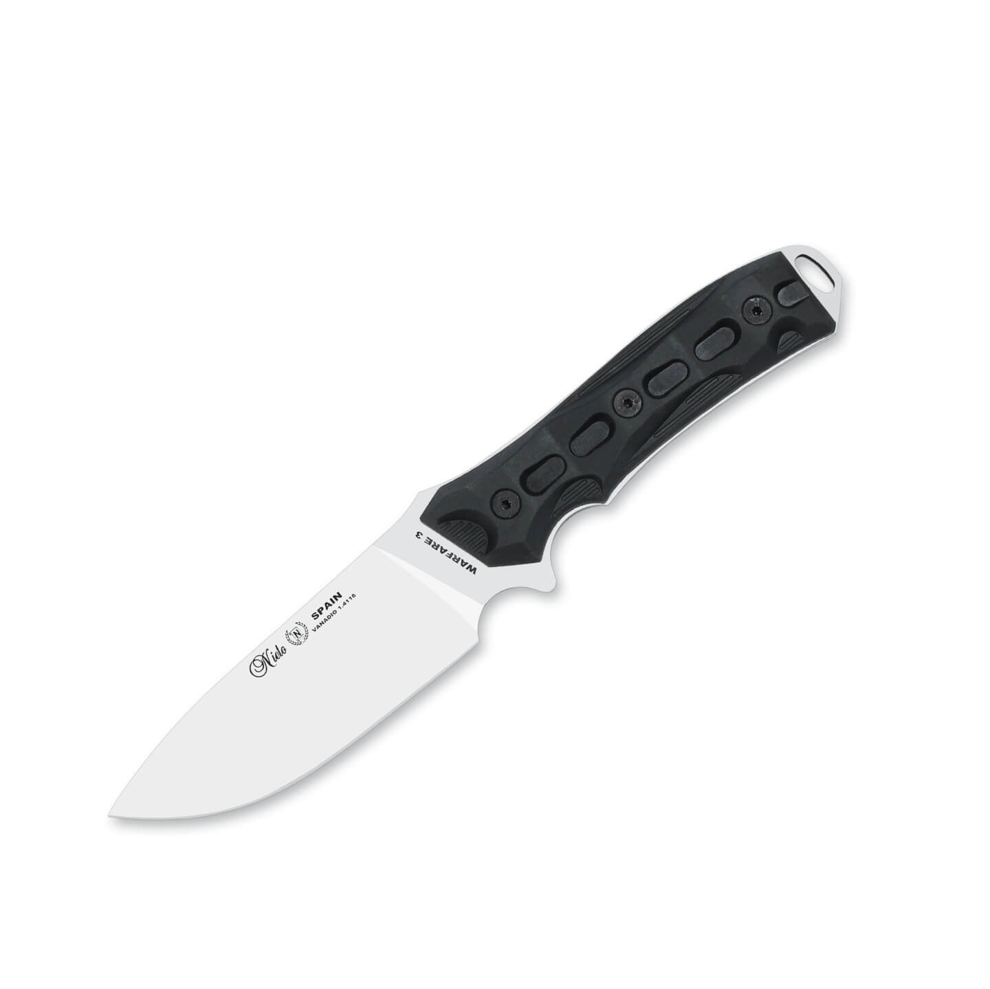 Cuchillo táctico Nieto Warfare 3 con mango de forprene negro y ho...