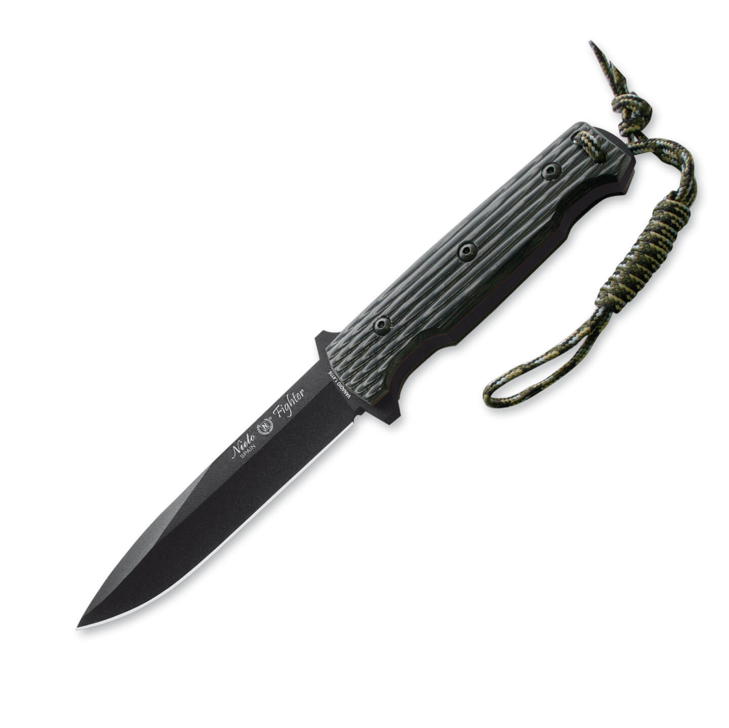 Cuchillo táctico Nieto Fighter con mango de micarta negra y hoja ...