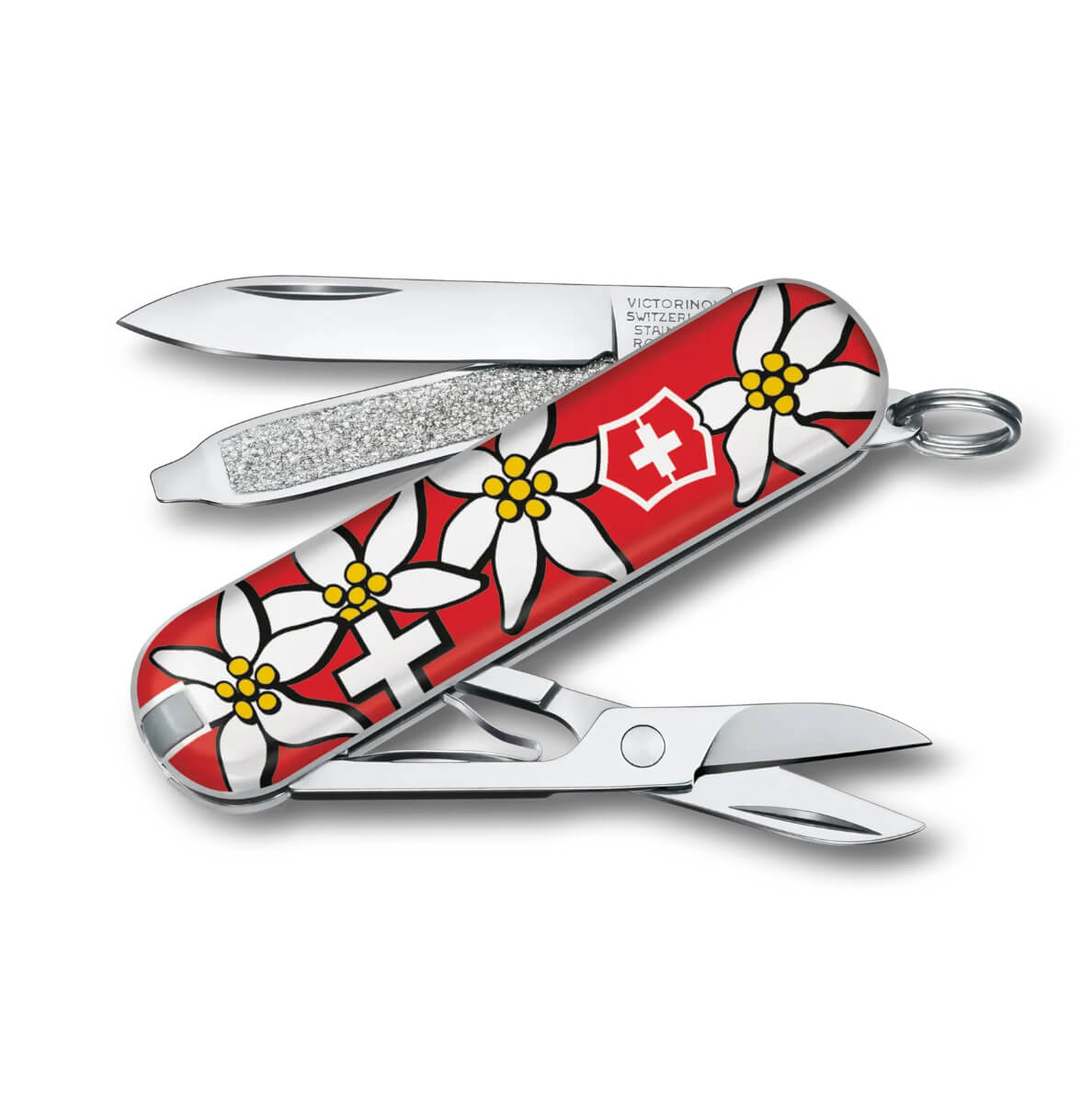 Schweizer Taschenmesser Victorinox Classic SD Edelweiss mit 7 Fun...