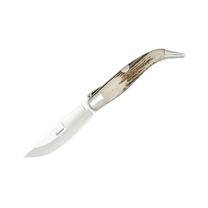 Klassisches Taschenmesser mit Hirschgeweihgriff und 6,5 cm Klinge