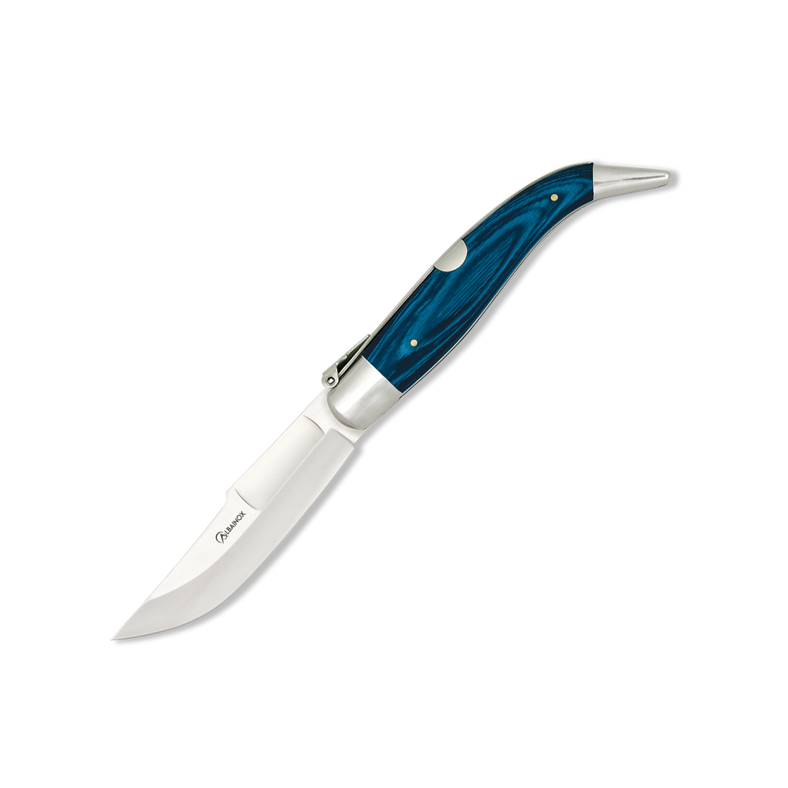 Couteau de poche classique avec manche en stamina bleu et lame de...