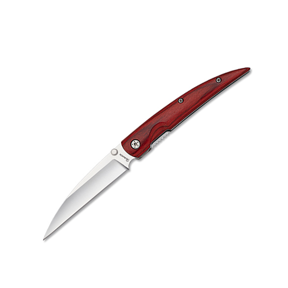 Couteau de poche avec manche en stamina rouge et lame de 8,6 cm