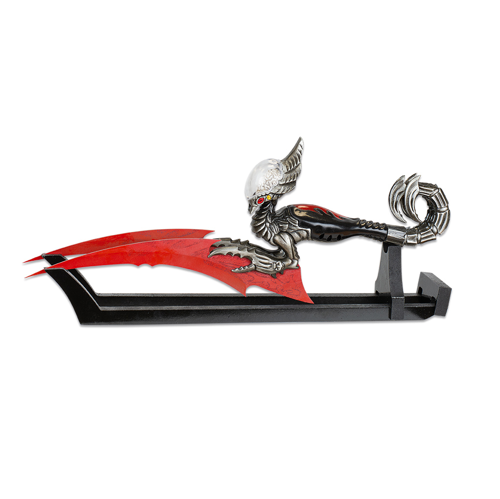 Cuchillo de decoración escorpión con doble hoja roja