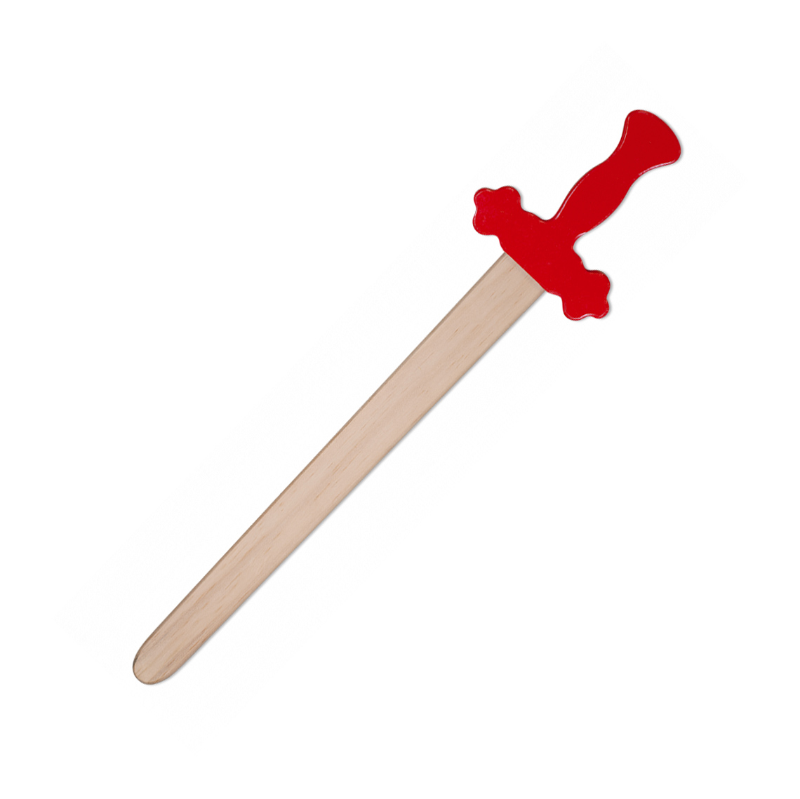 Espada de madera con mango rojo y una longitud de 53.5 cm