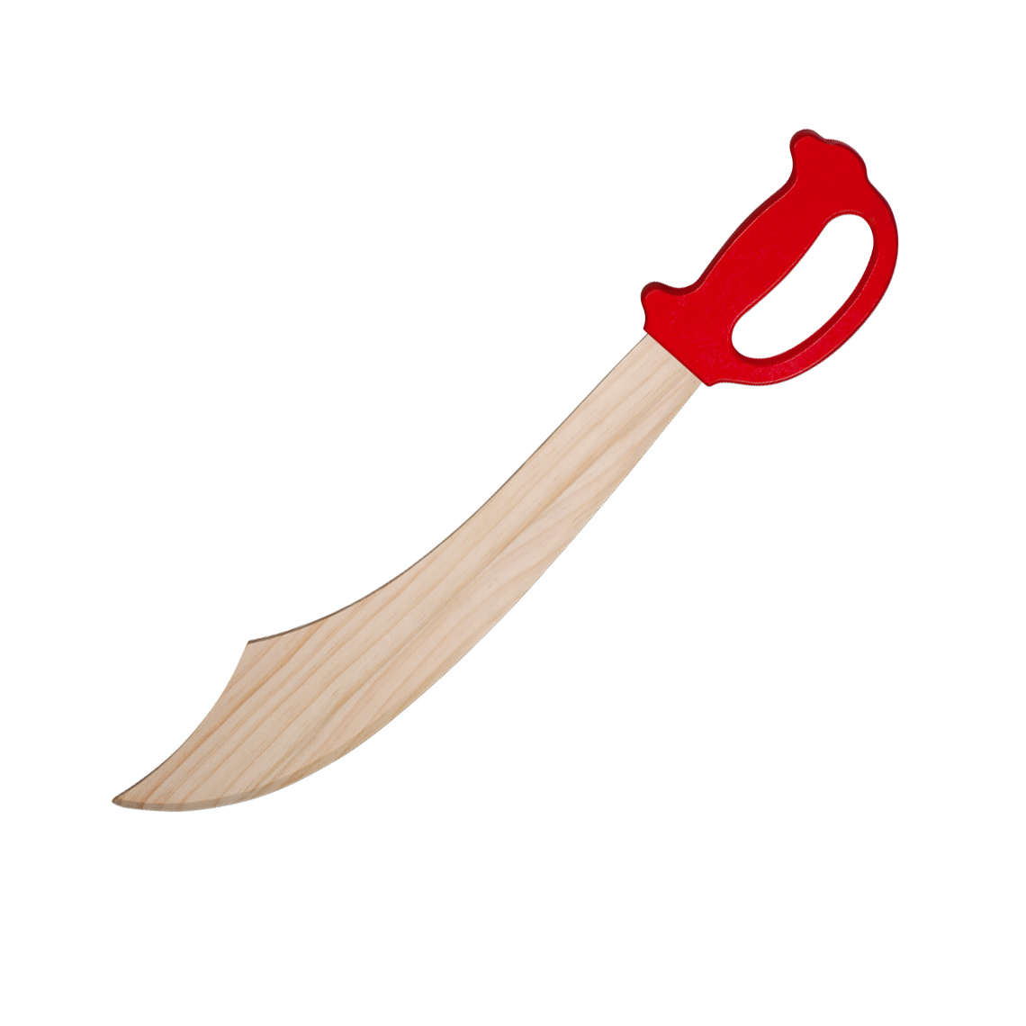 Épée de pirate en bois avec manche rouge