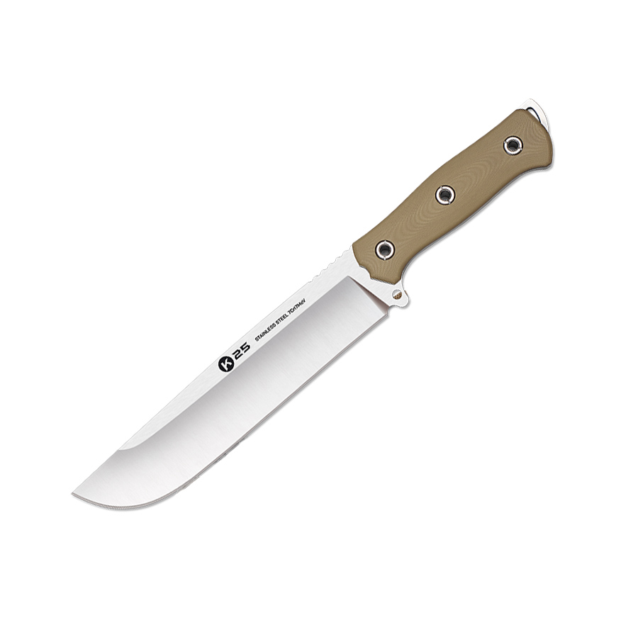 Cuchillo táctico K25 con hoja tipo machete de 22 cm y mango de G1...