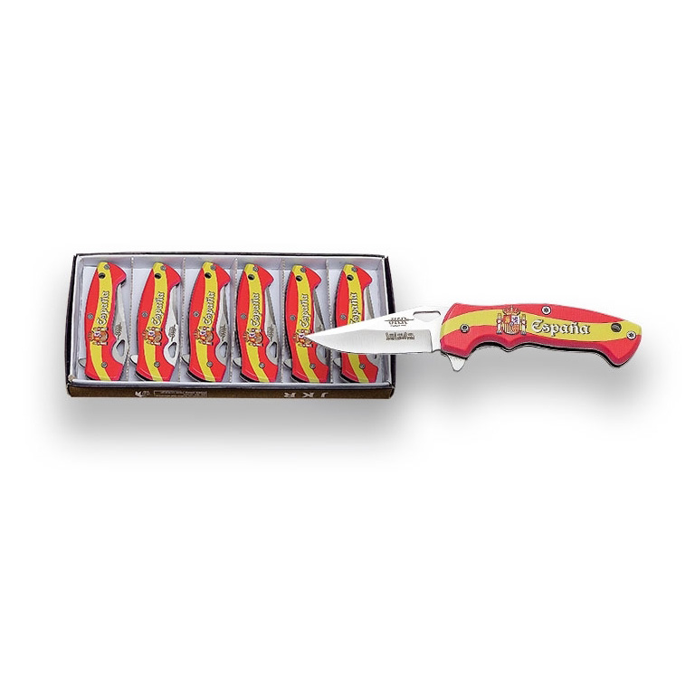 Set de 6 navajas de bolsillo con bandera de españa