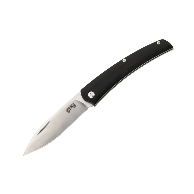 Couteau de poche avec manche en G10 noir et lame de 8 cm