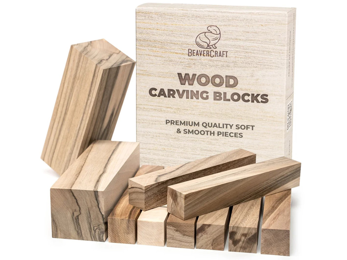 Ensemble de 10 blocs en bois de noyer européen