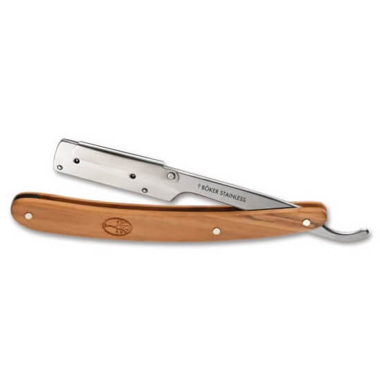 Navaja de Afeitar con Madera de Olivo de la Serie Barberette