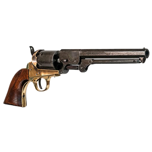 Réplica Colt Navy 1851 con cachas de madera, metal negro y latón