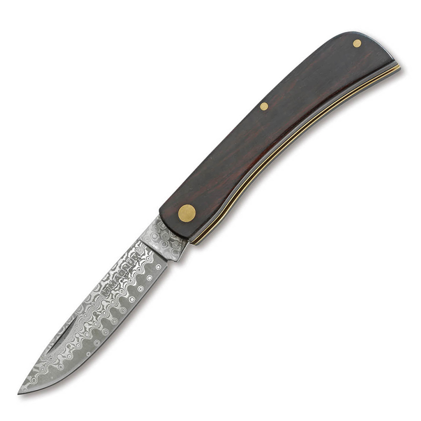 Navaja Rangebuster de Damasco y madera de Ébano