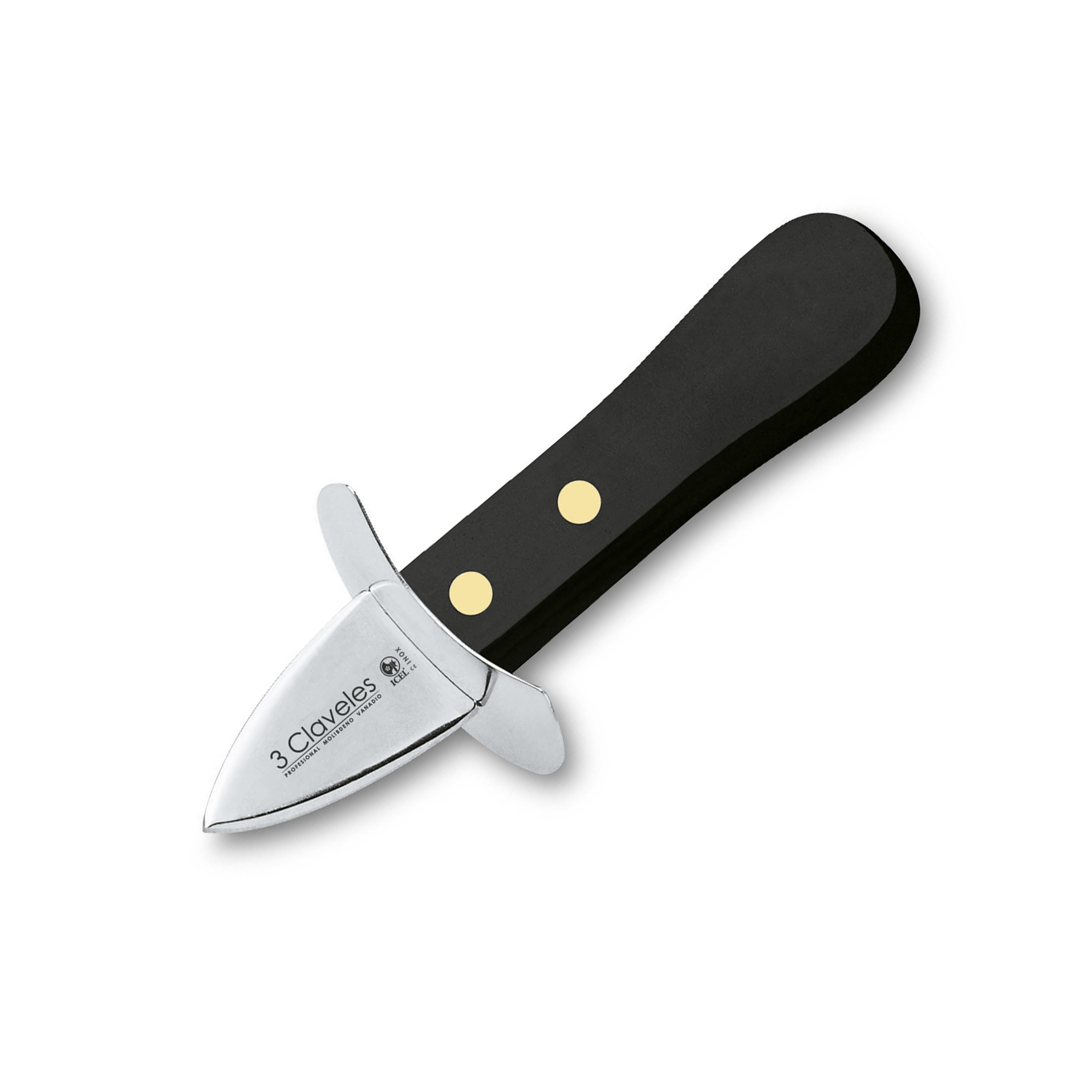 Cuchillo abreostras 3 Claveles con mango de POM y hoja ancha de 5...
