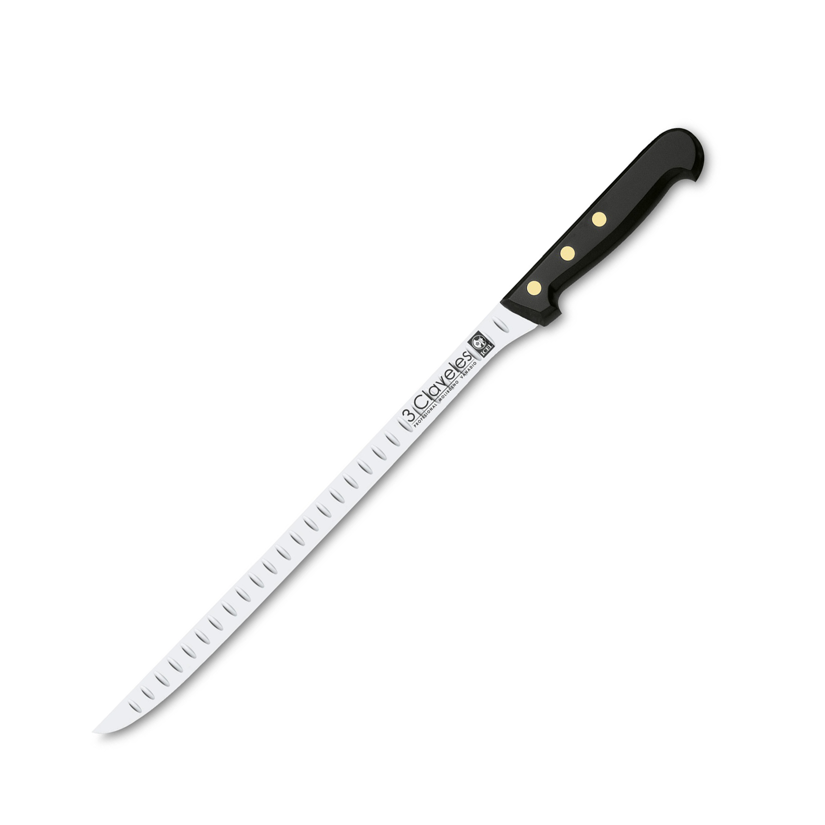 Cuchillo jamonero alveolado con mango pom y hoja de 30 cm 3 Clave...