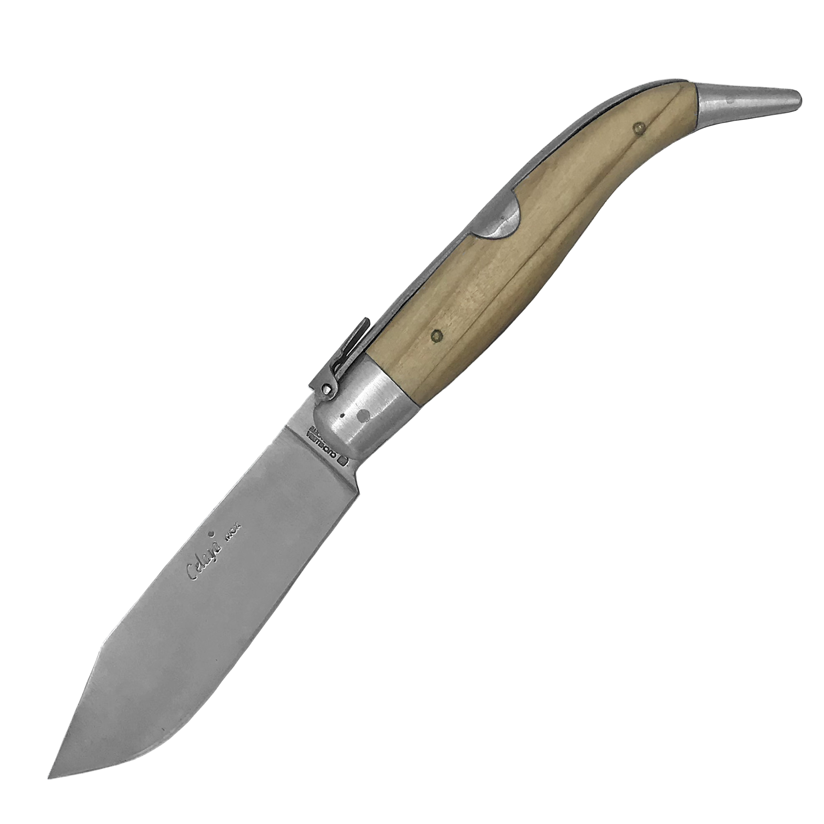 Pastora handcrafted knife with oak wood handle and brass ferrule,...