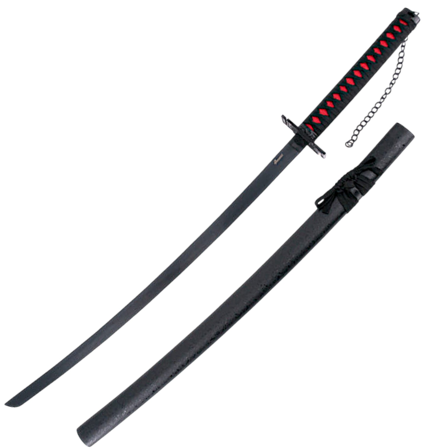 Katana Tensa Zangetsu Hollow Ichigo de Bleach avec manche noir et...