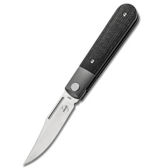 Couteau de poche avec manche en micarta noir et blocage de lame