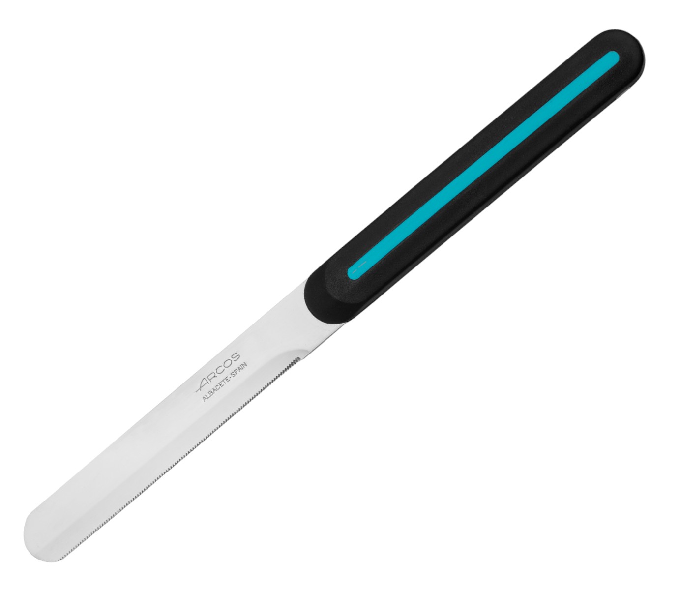 Faca de mesa Arcos Nitrum preta e azul com lâmina micro-pérola de...