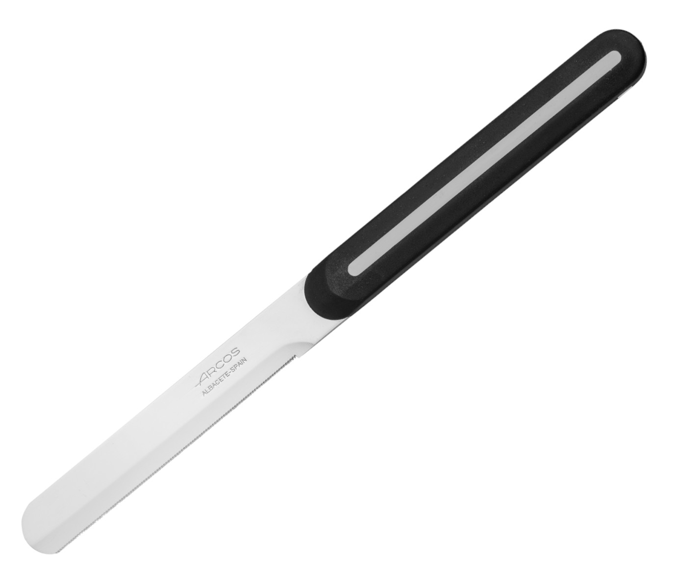 Faca de mesa Arcos Nitrum preta e branca com lâmina micro-pérola ...