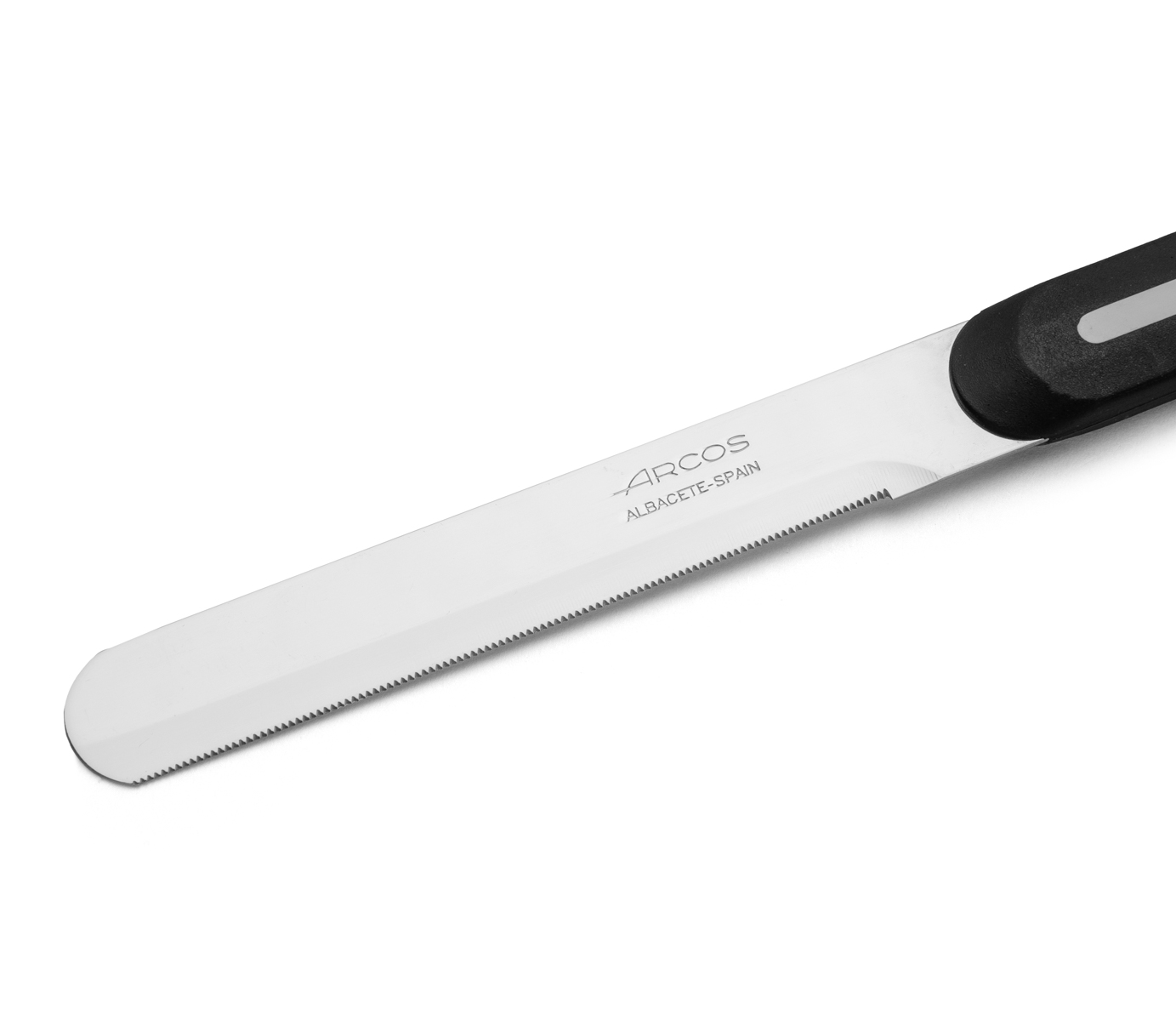 Faca de mesa Arcos Nitrum preta e branca com lâmina micro-pérola de 10 cm