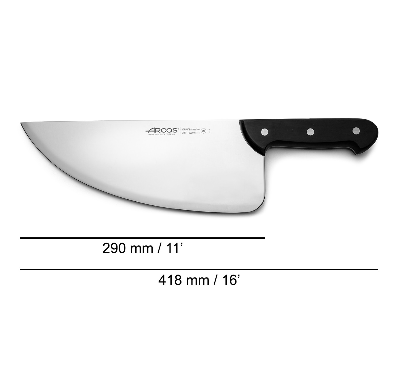 Faca de Peixeiro Universal Arcos com lâmina de 29 cm de largura e cabo em Polioximetileno