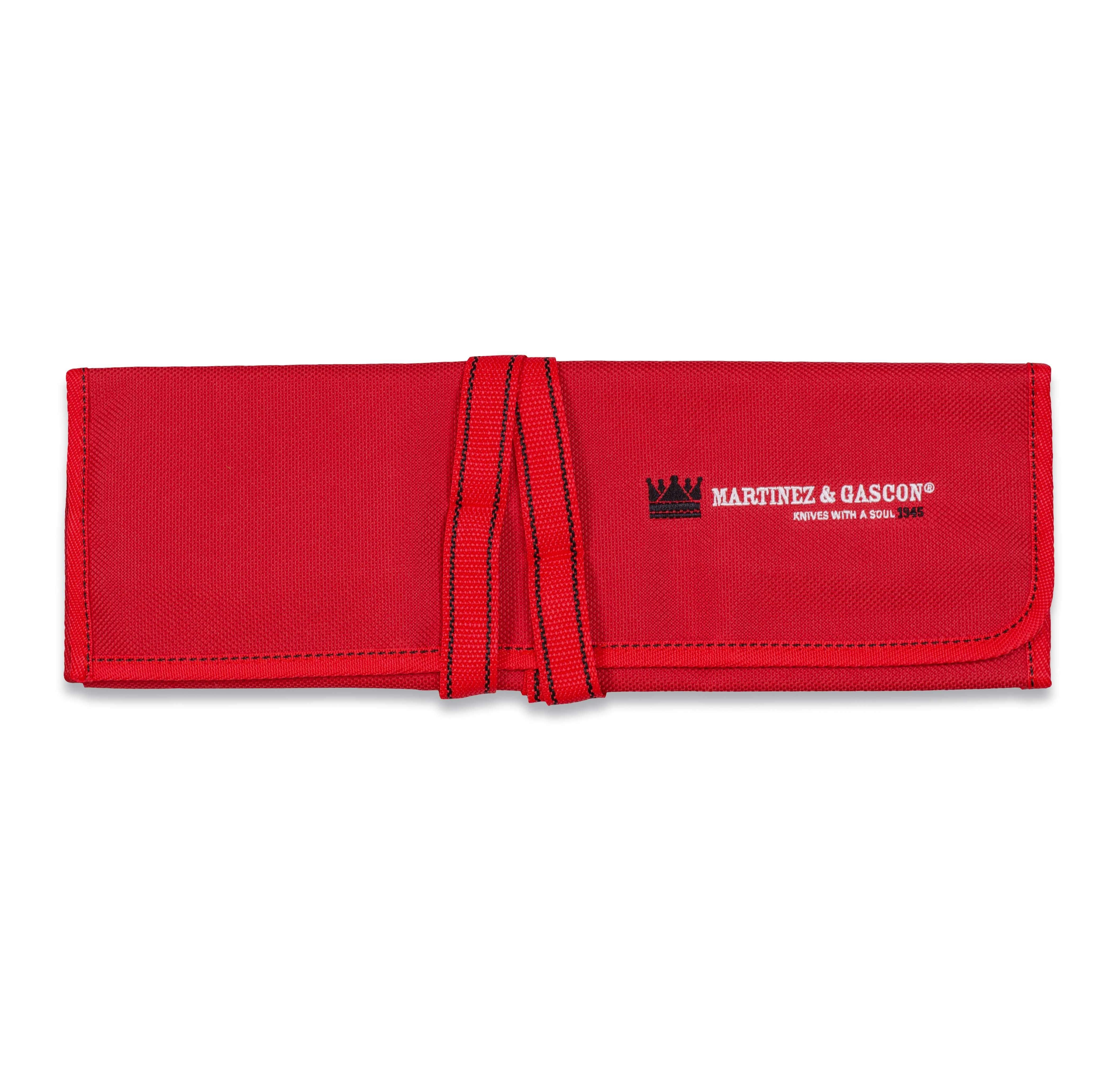 Porte-couteaux Martinez y Gascón 12 pièces, toile rouge. Dimensio...