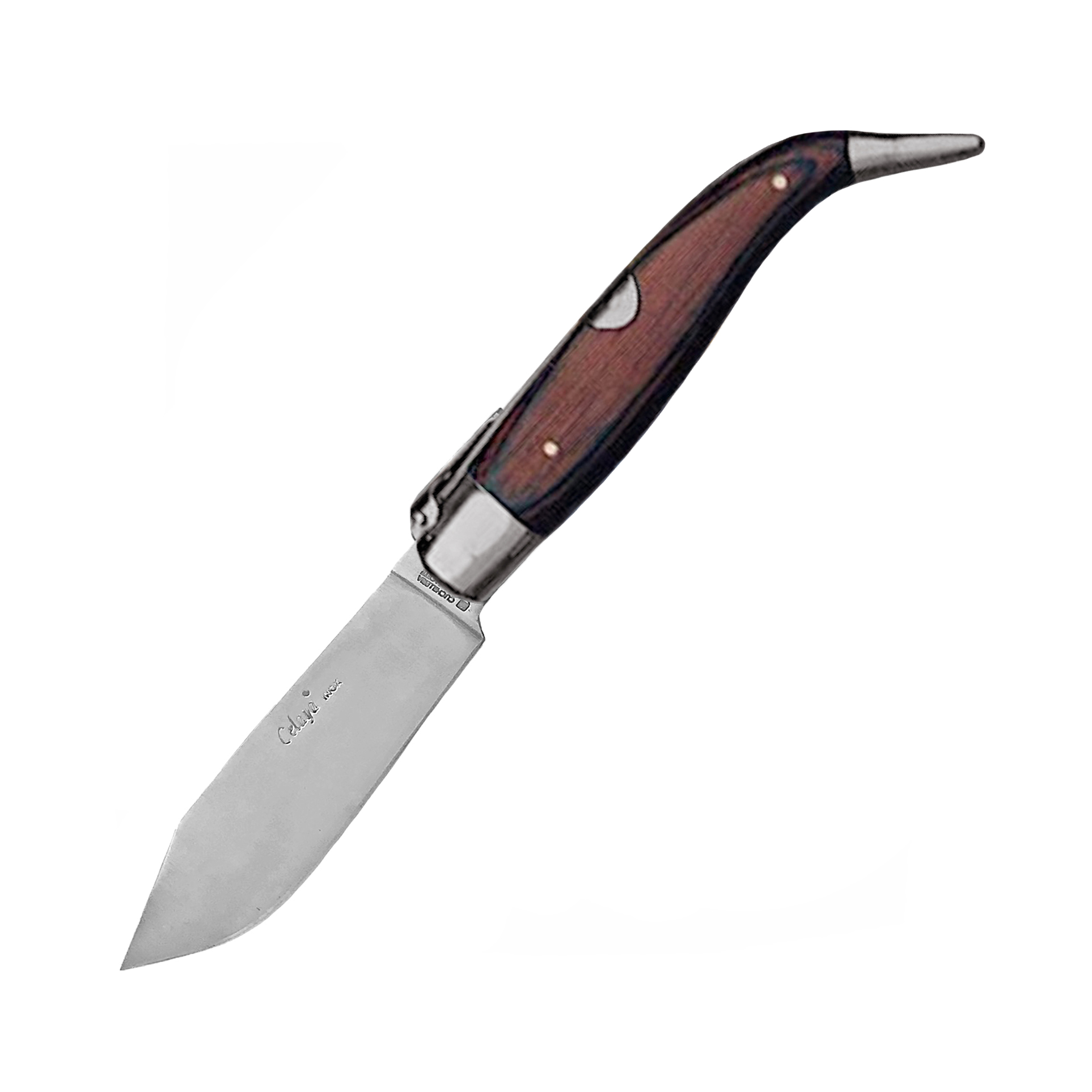 Couteau artisanal Pastora avec manche en bois rouge et virole en ...