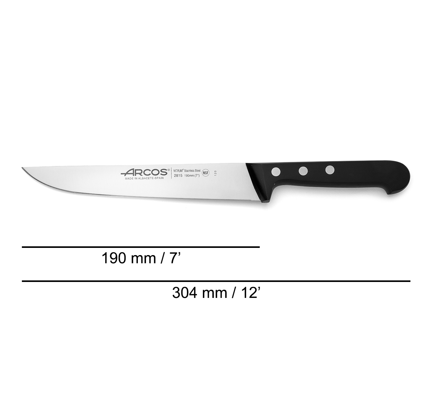 Faca de trinchar Arcos Universal 190 mm com cabo em polioximetileno preto
