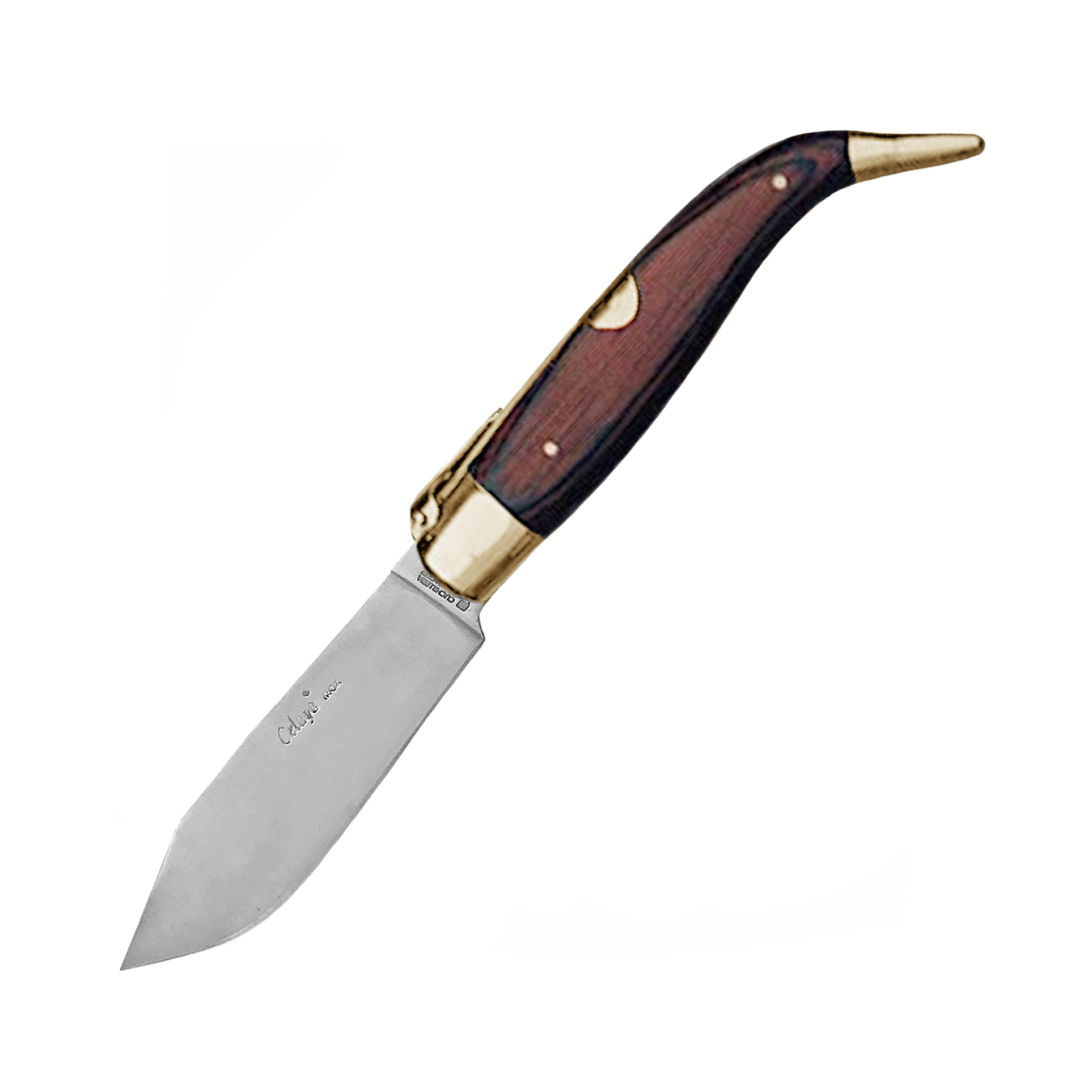 Couteau artisanal Pastora avec manche en bois rouge et virole en ...