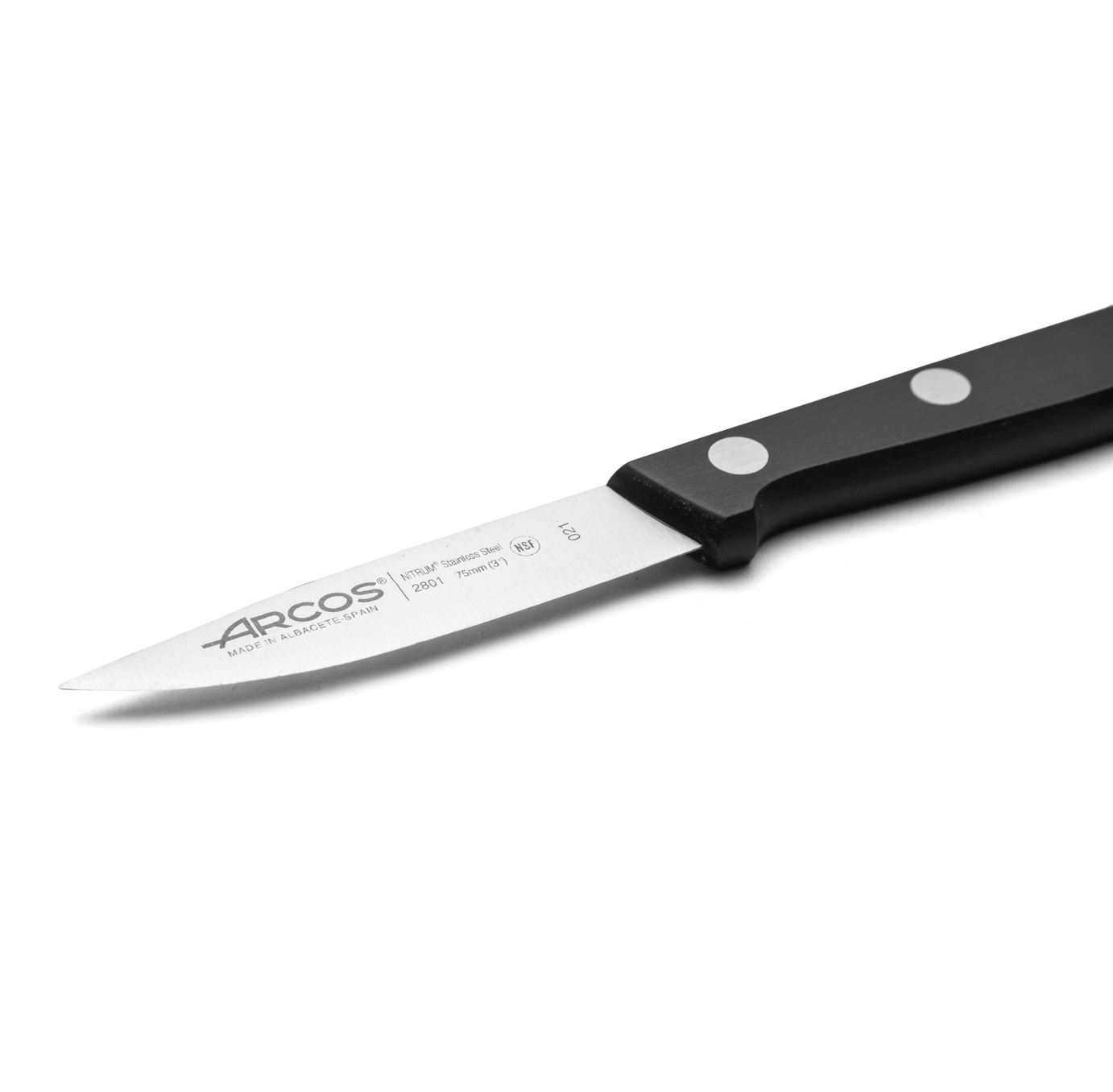 Faca de descascar estreita Arcos Universal 75 mm com cabo em polioximetileno preto