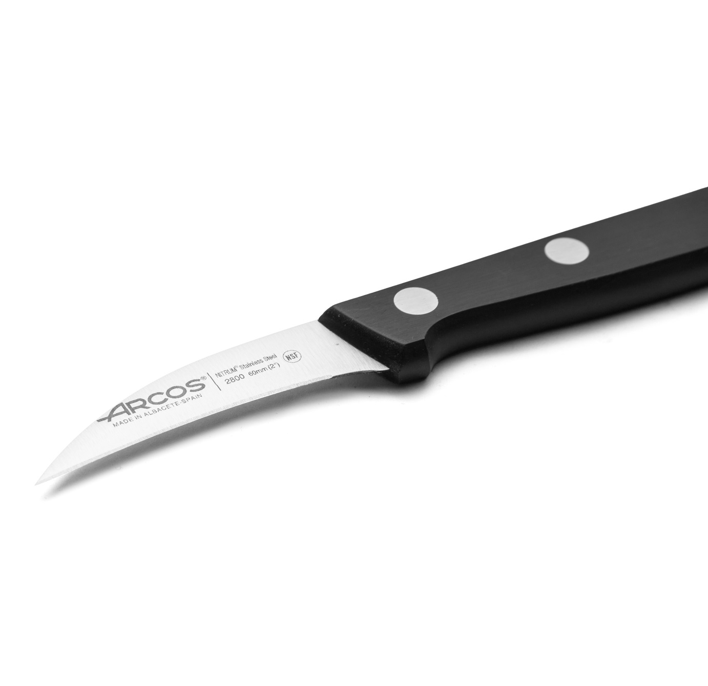 Coltello da cucina curvo Arcos Universal da 60 mm con manico in poliossimetilene nero
