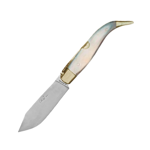 Pastora Albacete penknife with bull horn handle and brass ferrule...