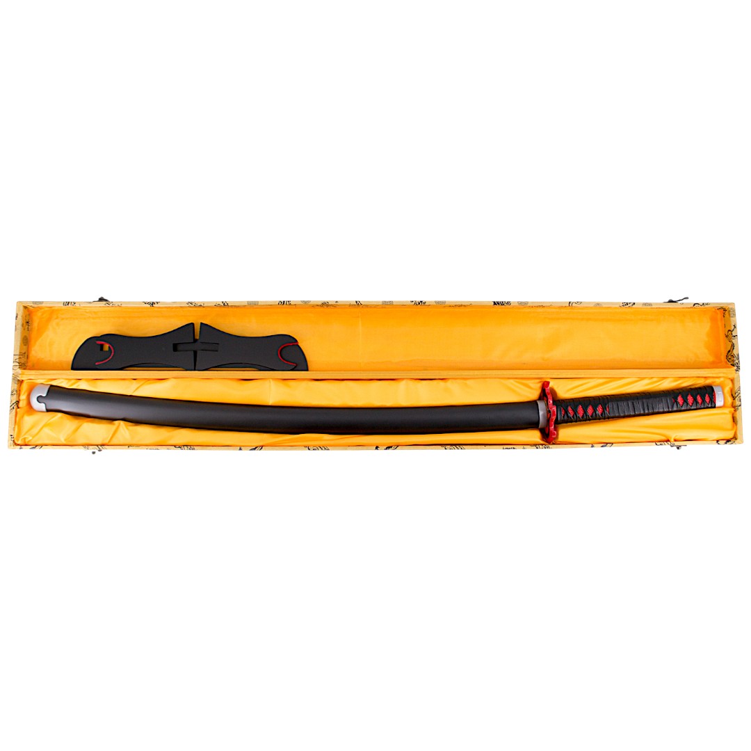 Funzionale Demon Slayer Mingshao Katana usata da Kamado Tanjirou con manico nero