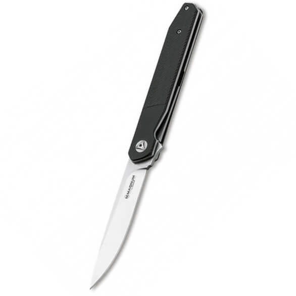 Tactical knife with line lock and stainless steel blade clip