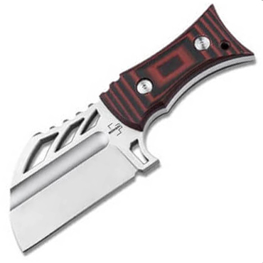 Faca tatica com lamina com aberturas de estilo nordico e cabo par...