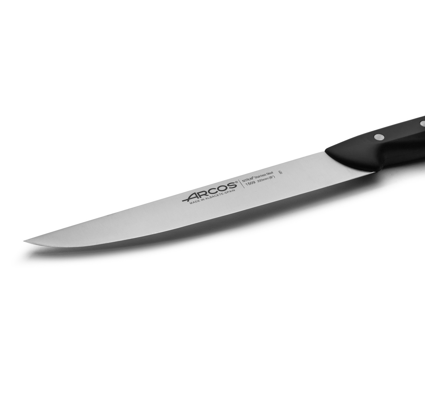 Arcos Maitre kitchen knife with black polypropylene handle and 220 mm blade