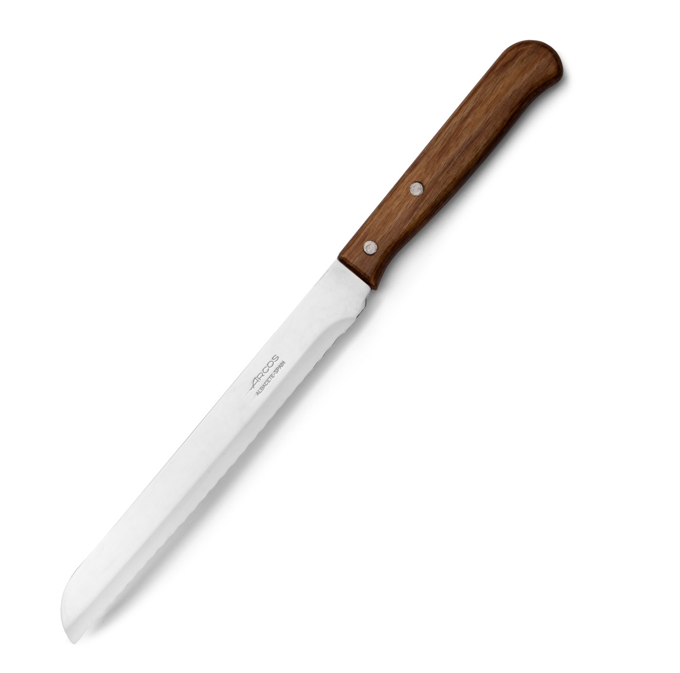 Coltello da pane serie Arcos Latin con manico in legno e lama seg...