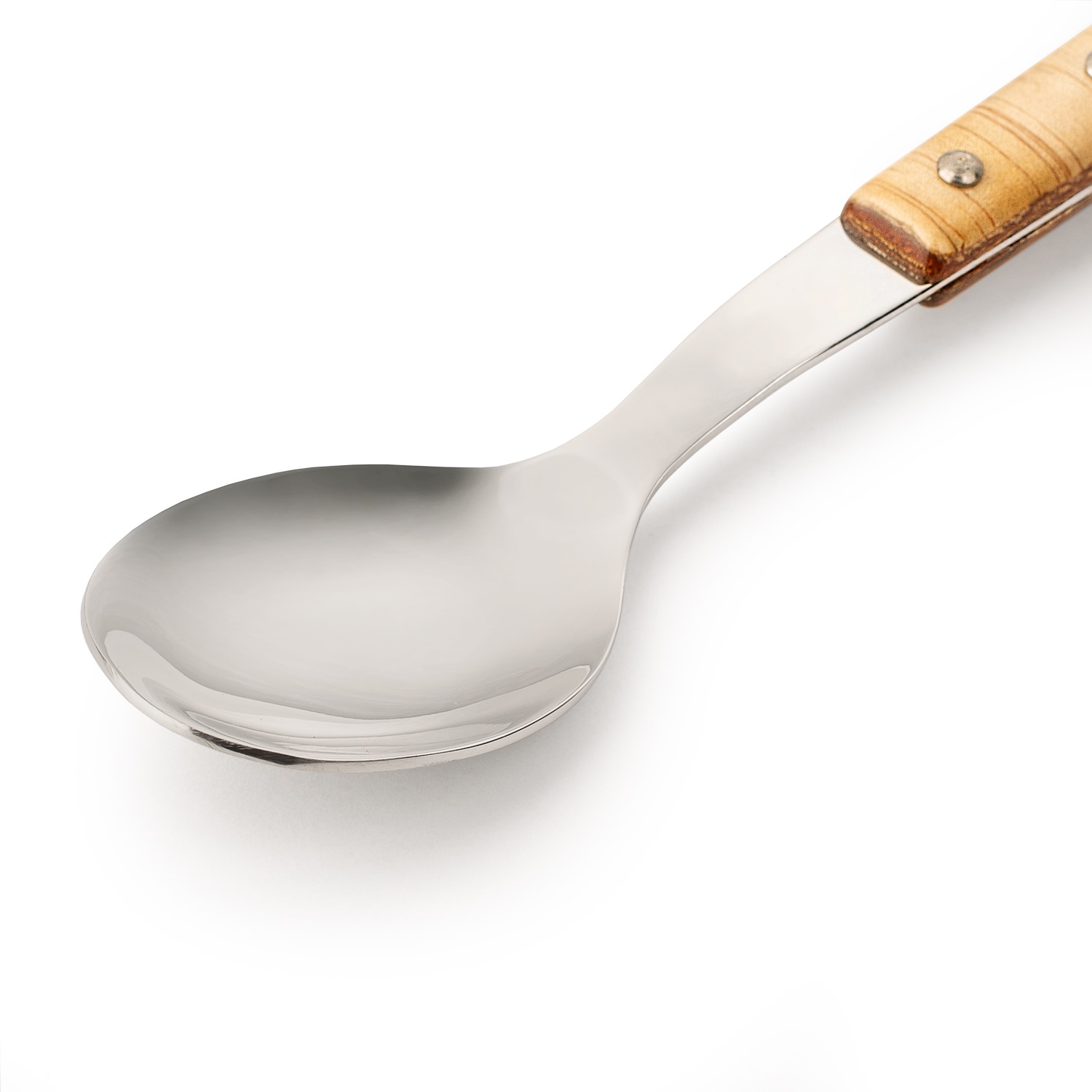 12 cucchiai da tavola Arcos da 205 mm con manico in legno compresso marrone chiaro