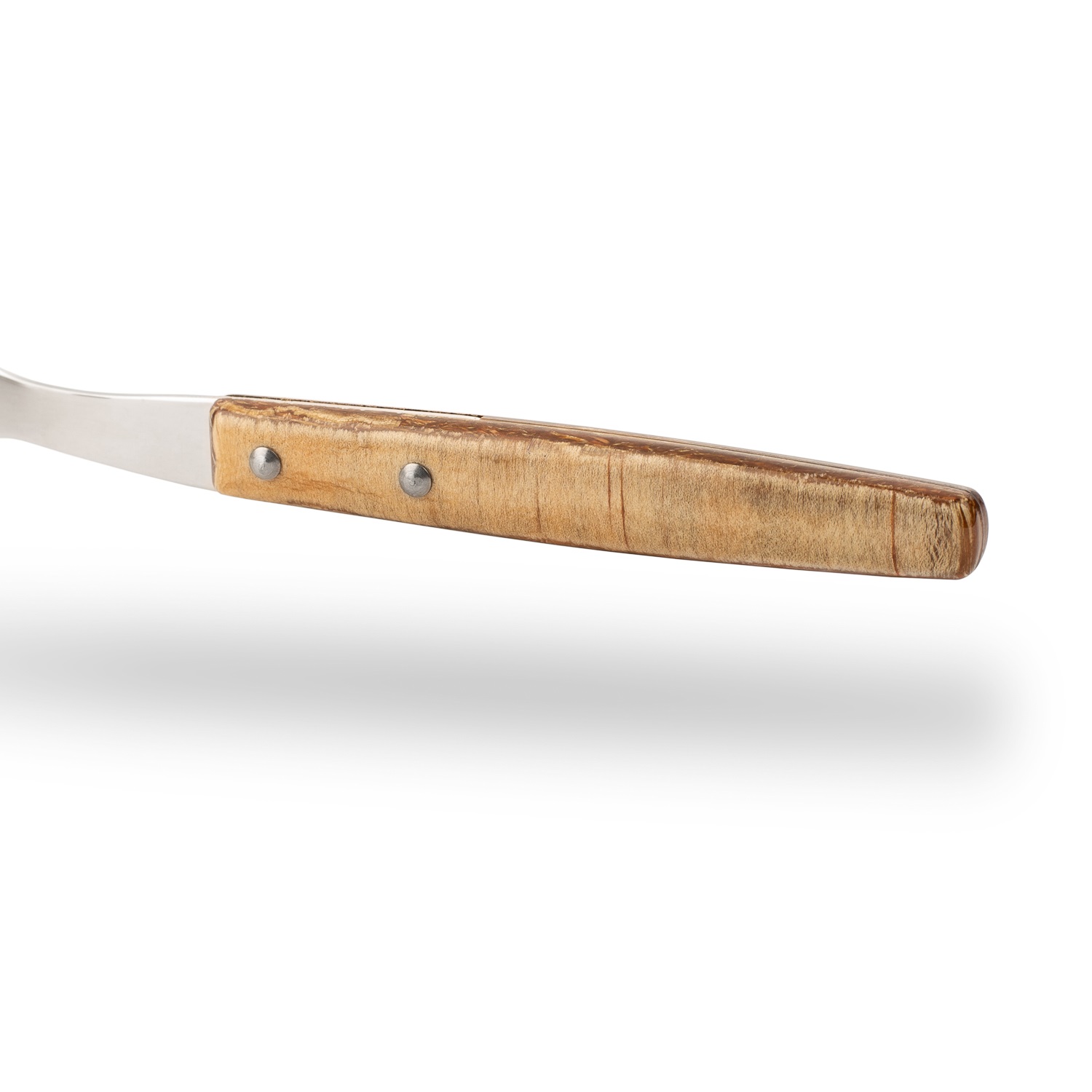 Conjunto de 12 garfos de mesa Arcos de 200 mm com cabo em madeira prensada castanho claro.